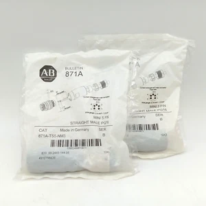 Allen-Bradley 871A-TS5-NM3 Straight Male Connector Lot of 2 - Picture 1 of 3
