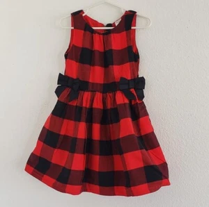 Vestido Carter's Niños Niñas Rojo y Negro Franela a Cuadros Sin Mangas Talla 4 - Imagen 1 de 7