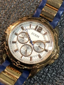 Vintage GUESS Waterpro Watch WR100M Rose Gold Tone Multifunctional Dial - Picture 1 of 19