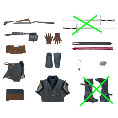 Alta Calidad Lo último Juego Bruja Ciri Cosplay Disfraz Nuevo Traje Batalla Accesorios Foto 1 de 4