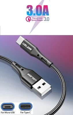 Fast Charging USB C Cable 3A Phone Charger Data Micro USB Type C Cable Universal - Image 1 of 4