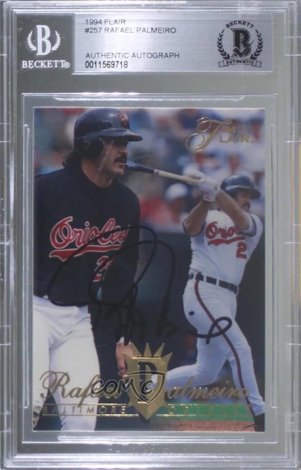 BAS 1994 Flair Rafael Palmeiro #257 BGS Authentic Auto - Image 1 of 2