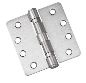 4 In. X 4 In. Brushed Nickel Full Mortise Ball Bearing Butt Hinge With Removable - Picture 1 of 1