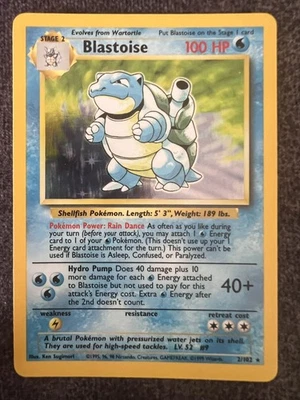 Blastoise 2/102 Base Set Holo Rare Pokemon Card LP - Image 1 of 2