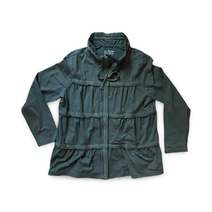 Neon Buddha Sassy Ruffle Jacket in Khaki Green Full Zip Size XL - Picture 1 of 6