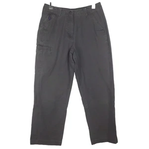 LL Bean Canvas Hiking Pants Mid Rise Straight Leg Ankle Gray Pockets 8 Petite - Picture 1 of 7