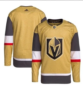 Adidas Primegreen Las Vegas Golden Knights Gold Hockey Jersey Size 44 NWT - Picture 1 of 6