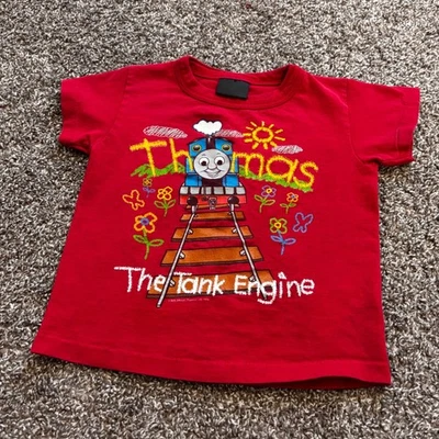 Vintage 90s Red Thomas The Tank Engine USA Changes Kids Single Stitch Tee - Image 1 of 4