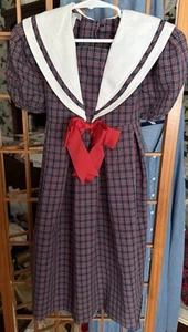 Bonnie Jean Vintage Girl Plaid Dress Sailor Collar Size 6 Cottagecore Prairie - Picture 1 of 7