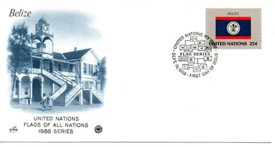 Vintage FDC United Nations New York City Postmark Scott #543 Flag of Belize - Image 1 of 4