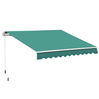 10' x 8' Exterior Manual Window Awning Sun Rain Shade Cover for Patio Deck Door - Image 1 of 4