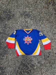 Vintage Peoria Rivermen Hockey Trikot Herren Large Made In USA siehe Bilder getragen - Bild 1 von 24