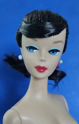 Vintage Barbie BEAUTIFUL Brunette Swirl Ponytail Doll Nude Reproduction RePRO - Image 1 of 4