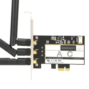 Wireless Card 802.11AC WiFi + For BT 4.0 Desktop WLAN Card PCI E + 3 Antenna FY - Afbeelding 1 van 18