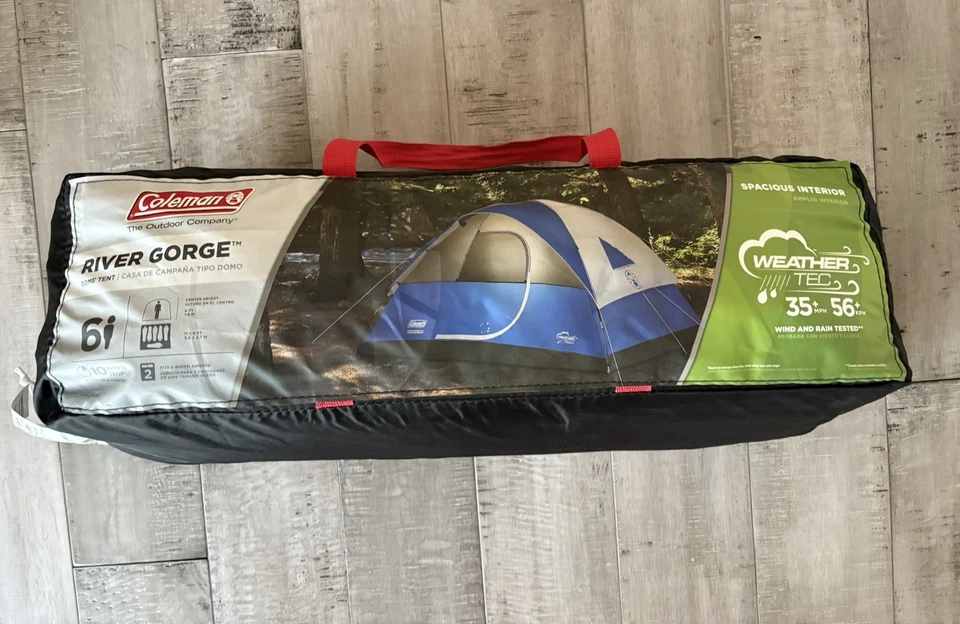 Tienda de campaña Coleman River Gorge para 6 personas azul con bolsa de transporte Foto 1 de 4