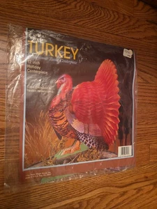 "Centro de mesa de 12"" vintage de tejido de panal de pavo de acción de gracias Eureka" - Imagen 1 de 2