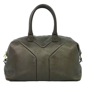 Bolso de Mano Boston Yves Saint Laurent Easy 208314 Cuero Marrón Dorado YSL - Imagen 1 de 10