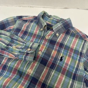 Camicia Ralph Lauren ragazzo multicolore a quadri maniche lunghe cotone taglia 4 - Foto 1 di 4