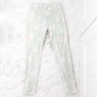 LuLaRoe Pastel Green Floral Stretch Pull on Mid-Rise Jersey Leggings Pants OS