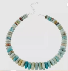 Collar graduado de cuarcita de forma libre multicolor de plata de ley Jay King de 20" - Imagen 1 de 3