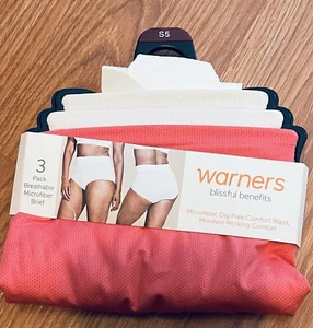 Warner's Blissful Benefits Women's SMALL / 5 Microfiber Briefs Panties #32124 - Picture 1 of 2