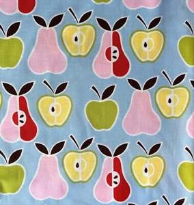 Alexander Henry Apples Pears Fabric 2006 Fruit Blue Mod Cotton BTHY - Picture 1 of 4