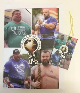 World's Strongest Man - Greetings Card and Gift Tag Set CLEARANCE - Picture 1 of 1