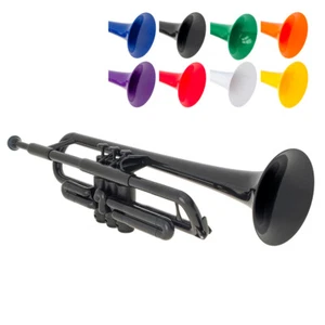 OB pInstrument pTrumpet Plastic Trumpet, Mouthpieces and Carrying Bag, Black - Picture 1 of 6