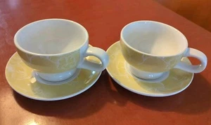 2 gelbe Tassen mit Untertassen von Strauss - Bild 1 von 4