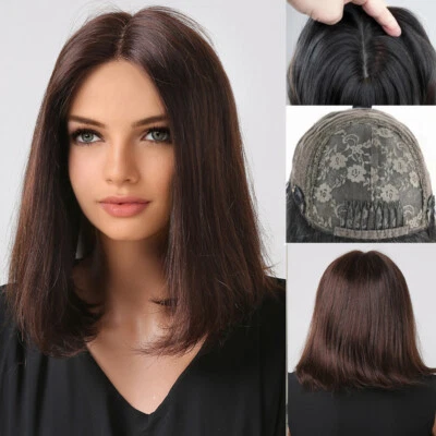 Peruca judaica marrom virgem europeia cabelo humano boné de molho peruca kosher sem renda #2 #4 - Imagem 1 de 4