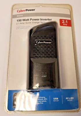 150 Watt Power Inverter 2.1 Quick Charge Technology by Cyber Power New Package - Image 1 of 4