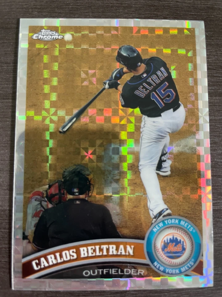 2011 Topps Chrome Carlos Beltran #114 Retail Xfractor Refractor NY Mets - Image 1 of 2