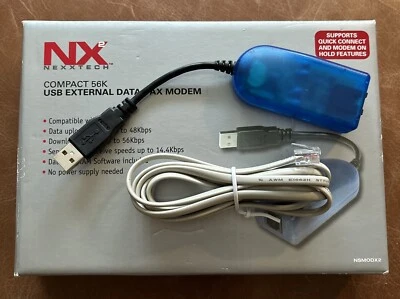 Nexxtech USB 2.0 external Data/fax modem Agere Olympia U40 Modem - Image 1 of 4