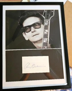 ROY ORBISON cartolina firmata incorniciata, foto 16x12 "Oh, Pretty Woman" bella unica COA - Foto 1 di 5