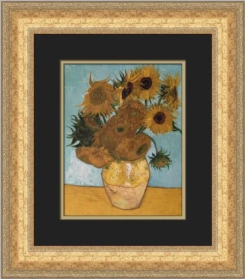 Vincent Van Gogh Still Life Vase with Twelve Sunflowers Custom Framed Print - Image 1 of 2