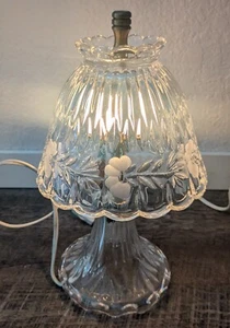 Vintage Princess House Crystal Boudoir Lamp w/Shade, 10.5" High, Brass - Picture 1 of 9