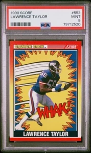1990 SCORE #552 LAWERENCE TAYLOR CRUNCH CREW PSA 9 MINT - Picture 1 of 3
