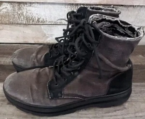 Dr. Martens Combs Combat Lace Up Boots Canvas Black Men Size 10 - Picture 1 of 5