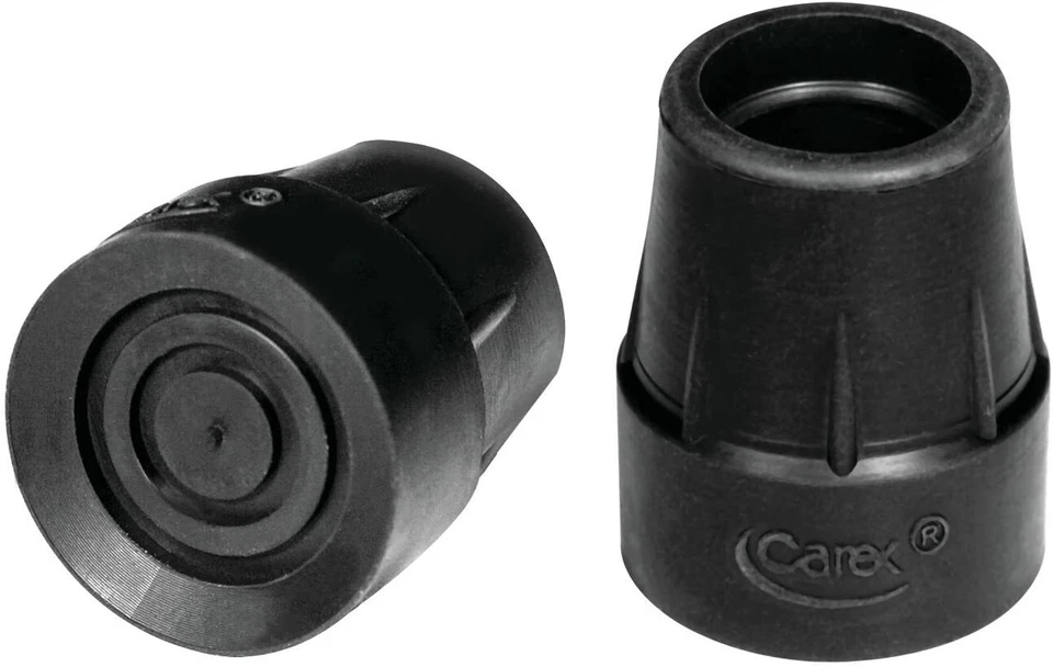 Carex Cane Tips 1" Metal Reinforced 2 ct (A720-00) BLACK 1 pair - Image 1 of 1