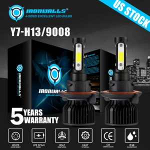 4-side H13 9008 LED Bulb Headlight For POLARIS Ranger RZR 570S 800S 900S 1000 XP - Picture 1 of 12