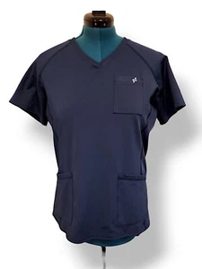 FIT Evrpur Medical Uniform Scrub Top Women's Blue V-neck Pockets Size L - Picture 1 of 6