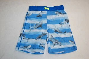 Boys Board Shorts BLUE STRIPE Water SHARKS Swim Trunks REAR POCKET Size S 6-7 - Picture 1 of 2