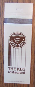 CUBIERTA DE LIBRO DE CERILLAS THE KEG STEAKHOUSE: FEDERAL WAY & KENMORE, WA MATCHCOVER -C18 - Imagen 1 de 2