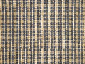 Navy Blue And Tea Dye Primitive Plaid Woven Cotton Homespun Home Decor Fabric - Picture 1 of 8
