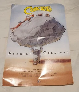 Folded Promo Poster 1991 Paul Chadwick Concrete Fragile Creature Dark Horse - Picture 1 of 2