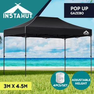 Instahut Gazebo Pop Up Marquee 3x4.5 Folding 500D Wedding Tent Base Pod Black - Picture 1 of 11