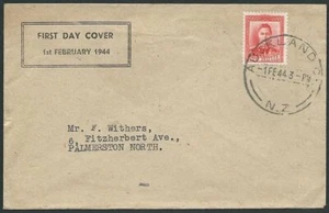 NEW ZEALAND 1944 GVI 1½d red - commem FDC .  ACS cat NZ$75.................46325 - Picture 1 of 1