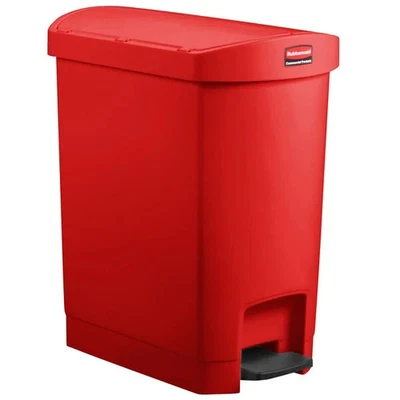 Rubbermaid® Slim Jim 30L Step-On Mülltonne / Treteimer – Rot | Platzsparend - Bild 1 von 3