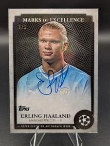 Erling Haaland 1/1 Black Marks of Excellence Auto- Man City 2024-25 Topps Finest - Picture 1 of 8