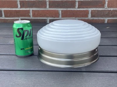 Vtg Art Deco MCM Flush Mount Ceiling Light 1920s 1930 1940s 1950s Diner, Kitchen - Image 1 of 4